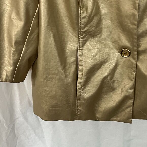 SAGHarbor Blazer Women's Size 2X Metallic Gold Linen Blend - Picture 3 of 8